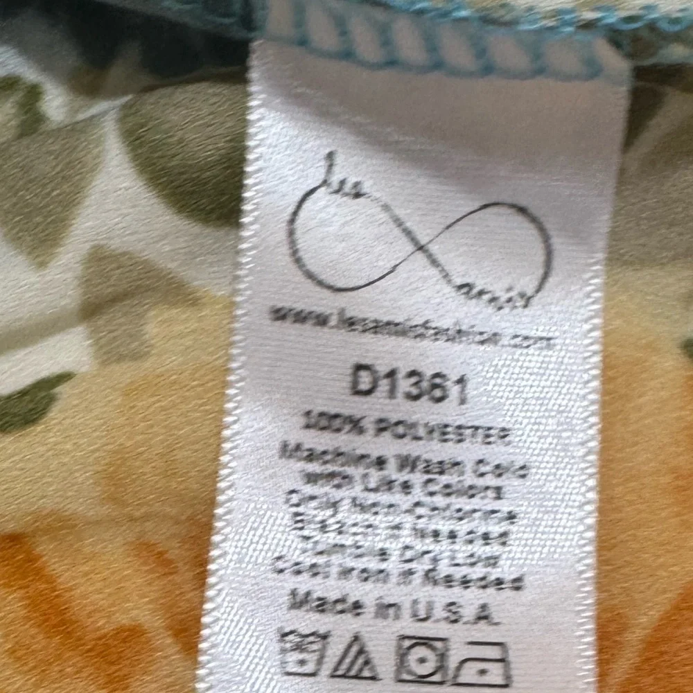 Les Amis Blue and Yellow Flowy Feminine Floral Print Midi Dress - Size M - Picture 4 of 5